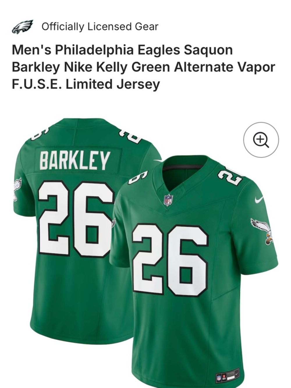 BRAND NEW Children’s Large Saquon Barkley Eagles Jersey- Kelly Green